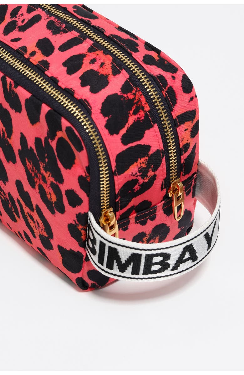 Bimba y Lola Small Leopard Print Nylon Make-Up Case, Alternate, color, Leopard Electric Pink