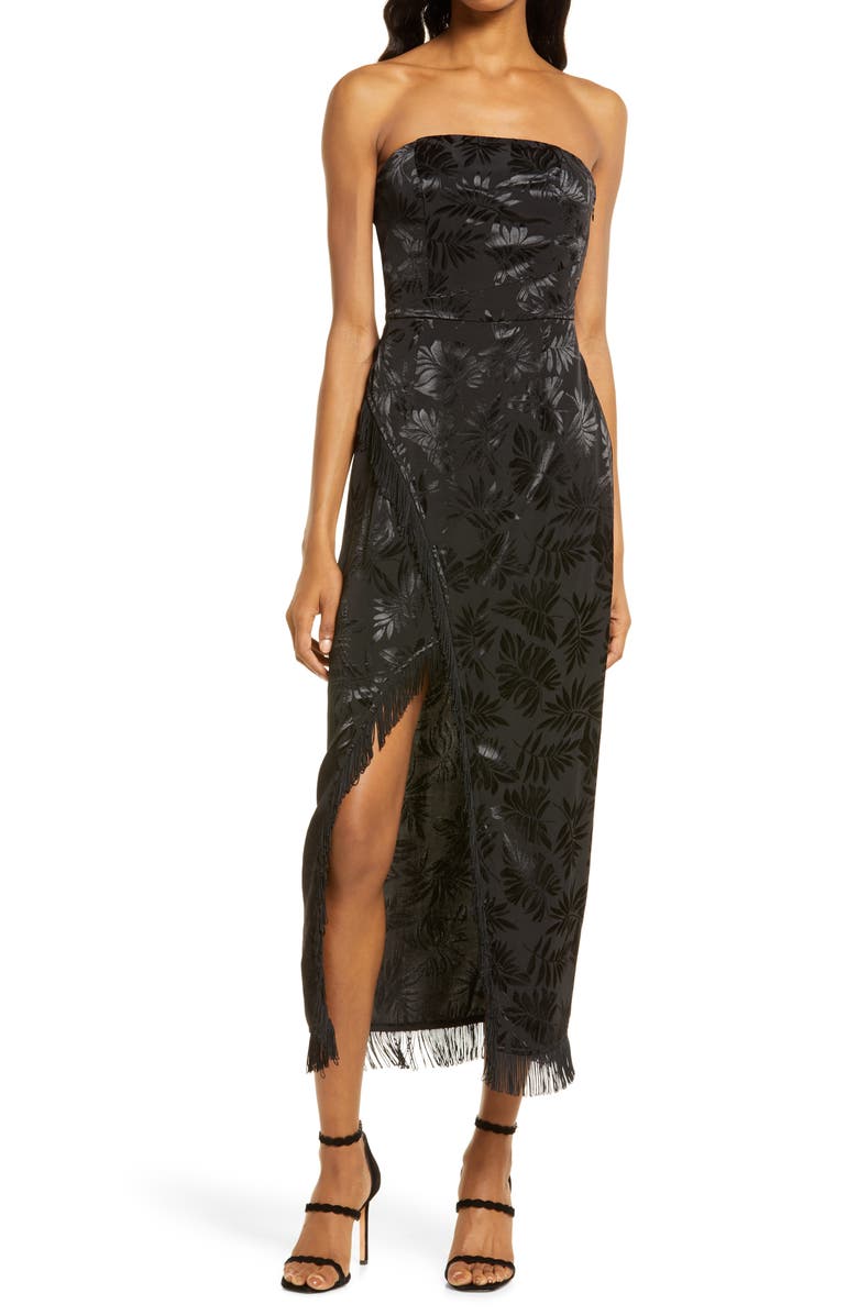 Lulus Ignite My Love Embossed Strapless Gown, Main, color, 