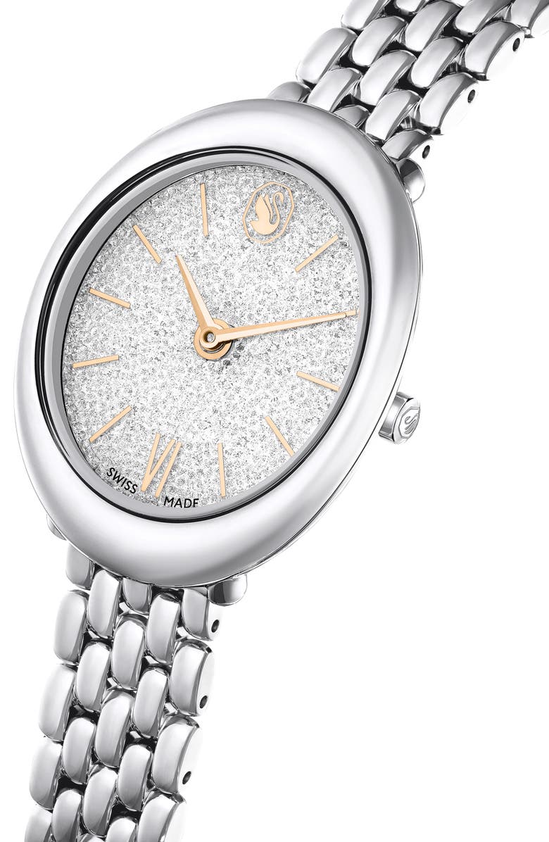 Swarovski Imber Oval Bracelet Watch, 24mm x 26.3mm, Alternate, color, Silver