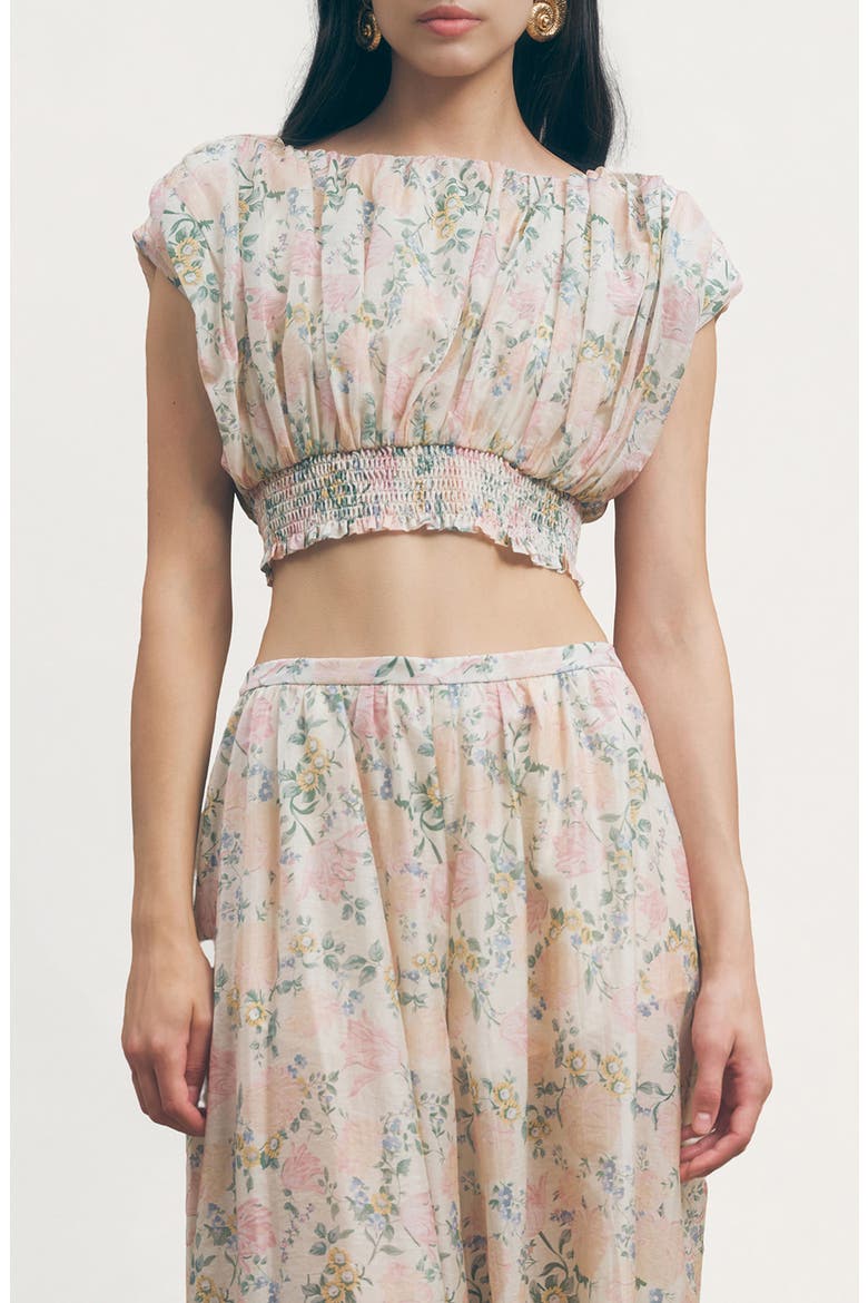Ara Floral Print Crop Top, Main, color, VINTAGE FLORAL PRINT