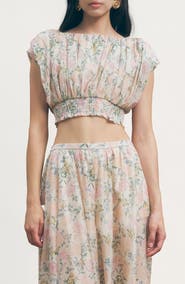 MAUDE CLUB Ara Floral Print Crop Top