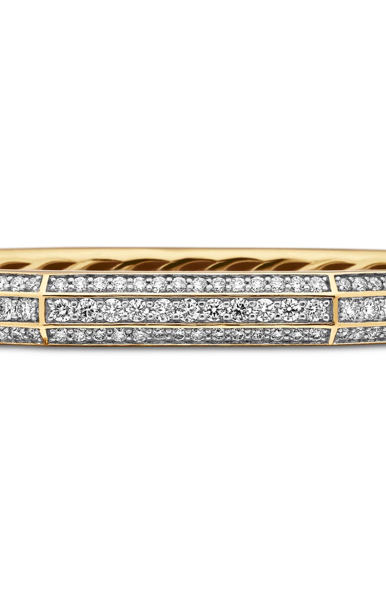 David Yurman Carlyle Bracelet in 18K Yellow Gold with Pavé Diamonds, 5.5mm, Alternate, color, 