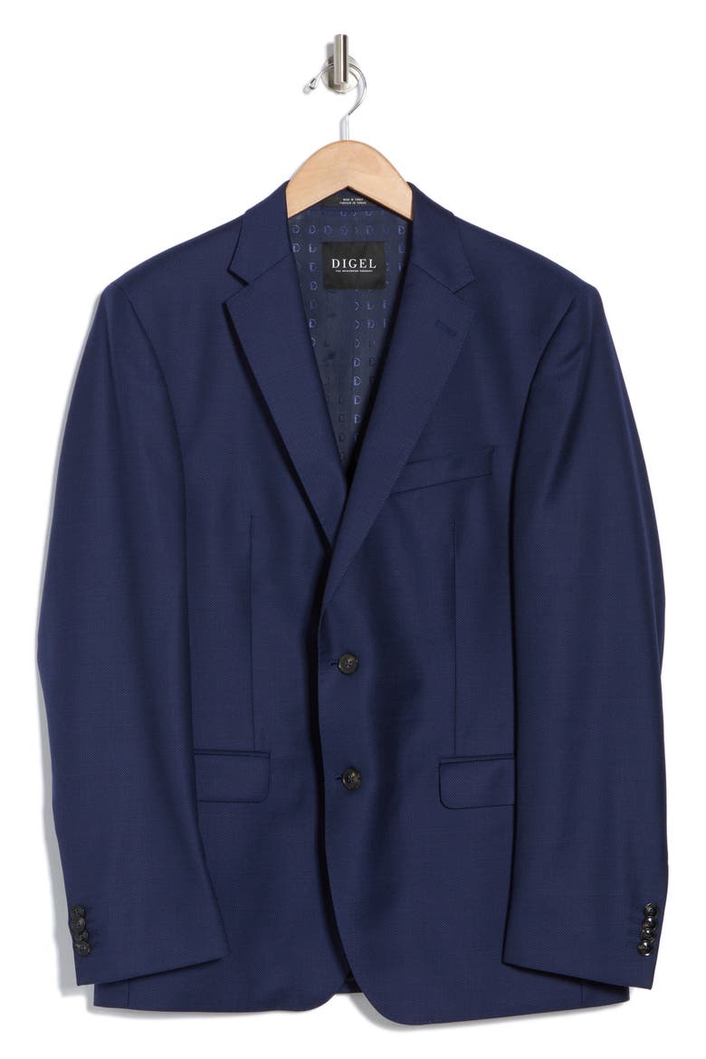 Notch Lapel Virgin Wool Sport Coat, Alternate, color, BLUE