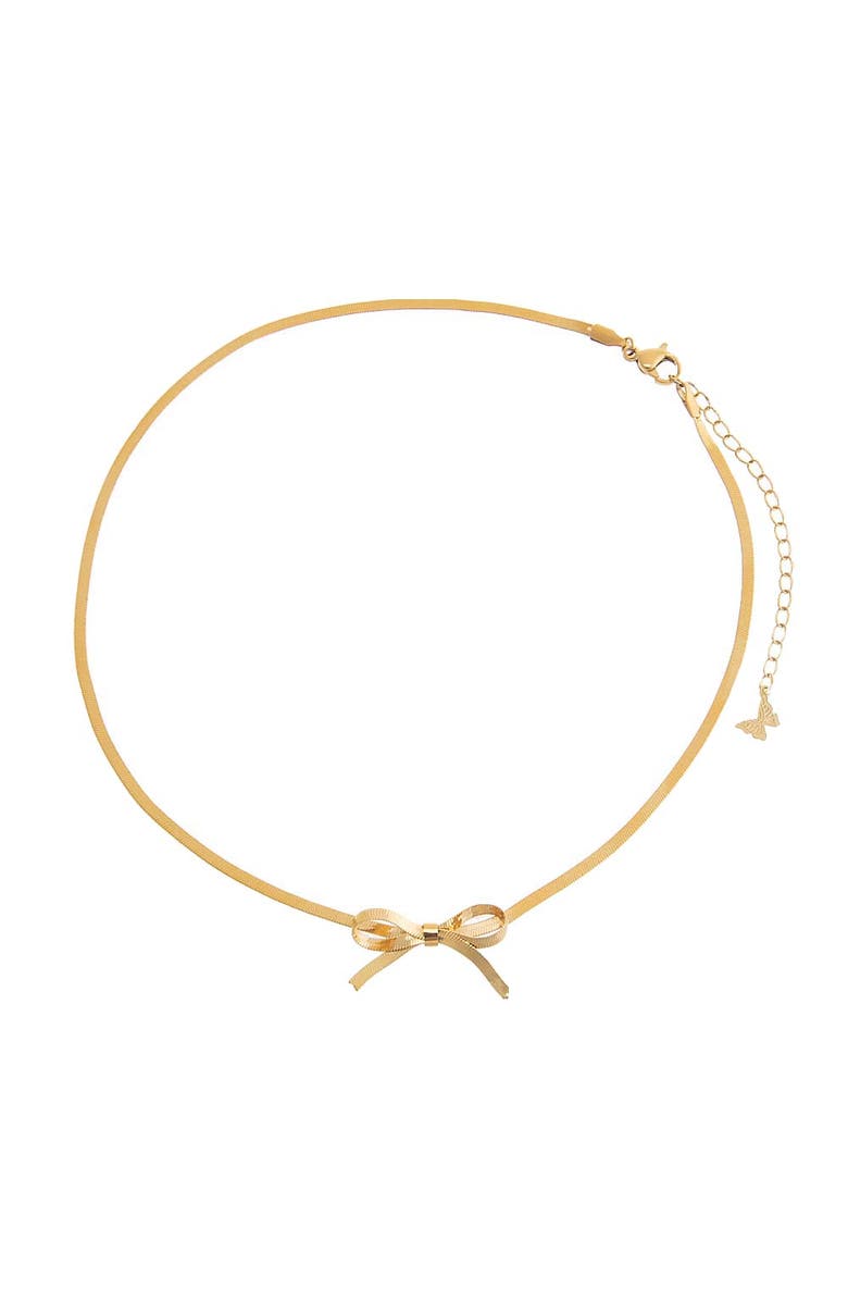 BY ADINA EDEN Mini Bow Herringbone Choker, Alternate, color,