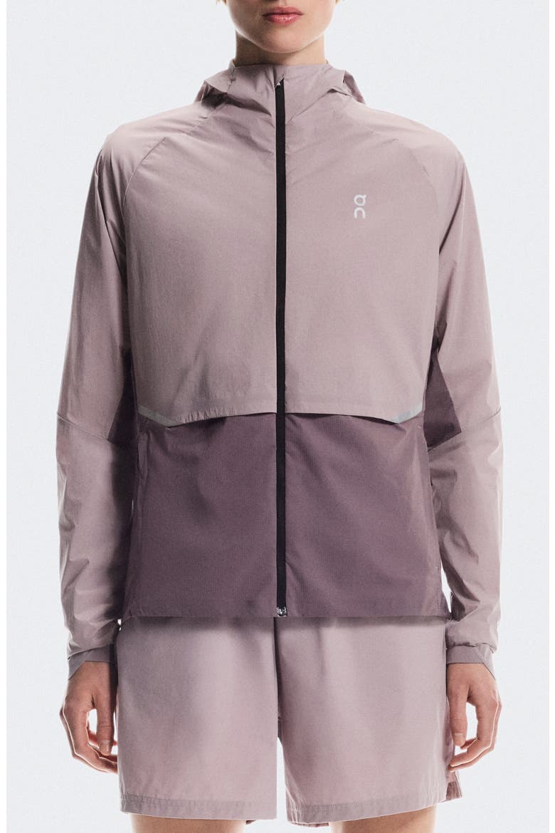 Core Hooded Packable Running Jacket, Main, color, HERON/ GOBI