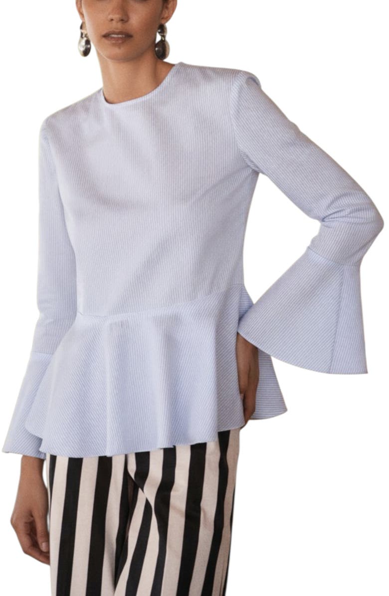 The IQ Collection Pia Stripe Shirt, Main, color, Blue Stripes