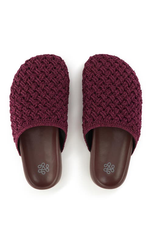 The Sak Bolinas Crochet Clog Shoe In Burgundy