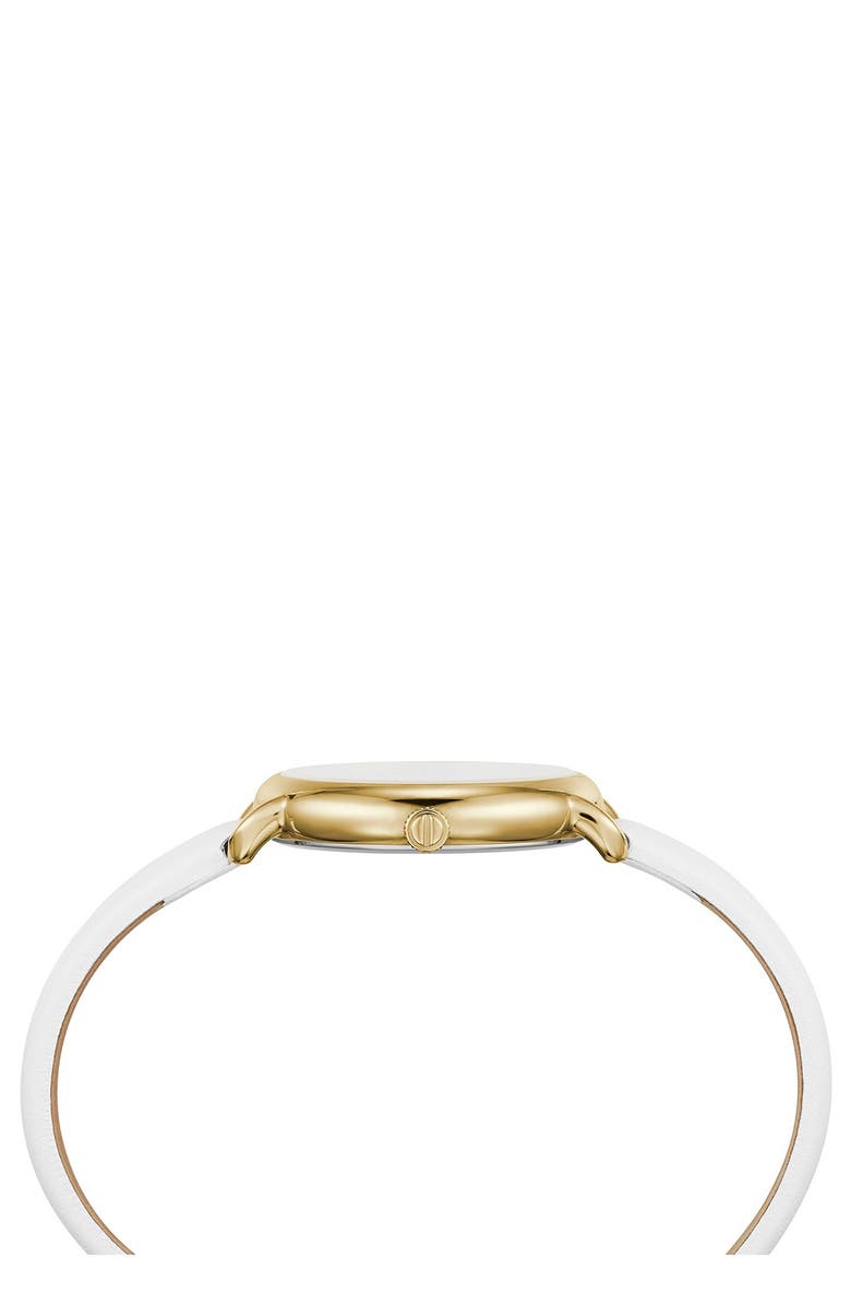 BCBGMAXAZRIA Women's Silver Crystallized Dial Leather Watch, 34mm, Alternate, color, 