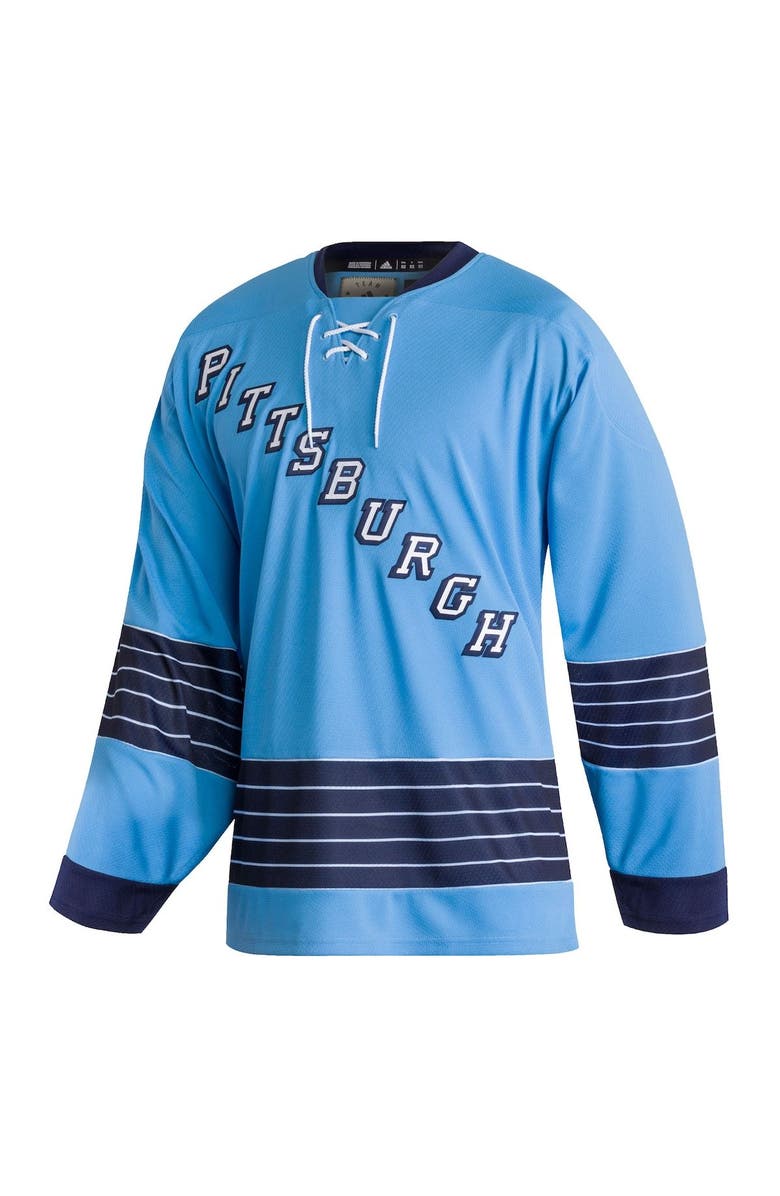 adidas Men's adidas Light Blue Pittsburgh Penguins Team Classics Authentic Blank Jersey, Alternate, color, 