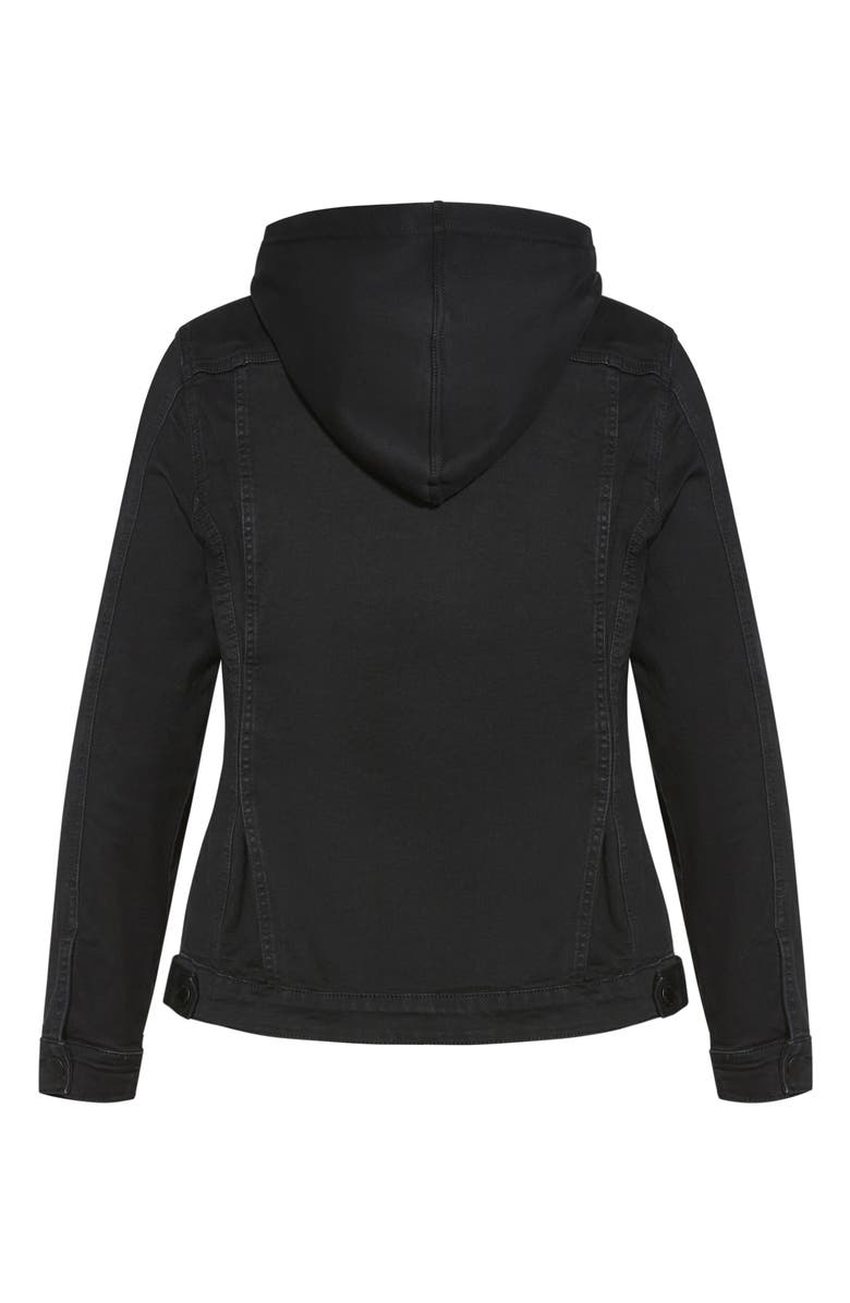 City Chic Hooded Denim Jacket, Alternate, color,