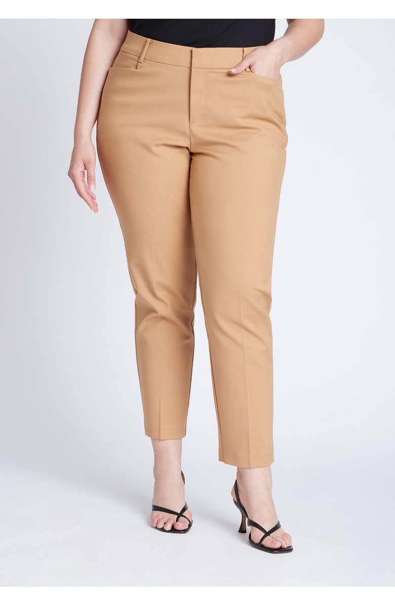 ELOQUII Kady Fit Double-Weave Pant, Alternate, color, Dune