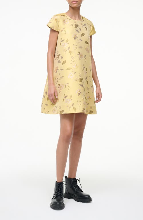 Staud Mia Floral Minidress In Yellow