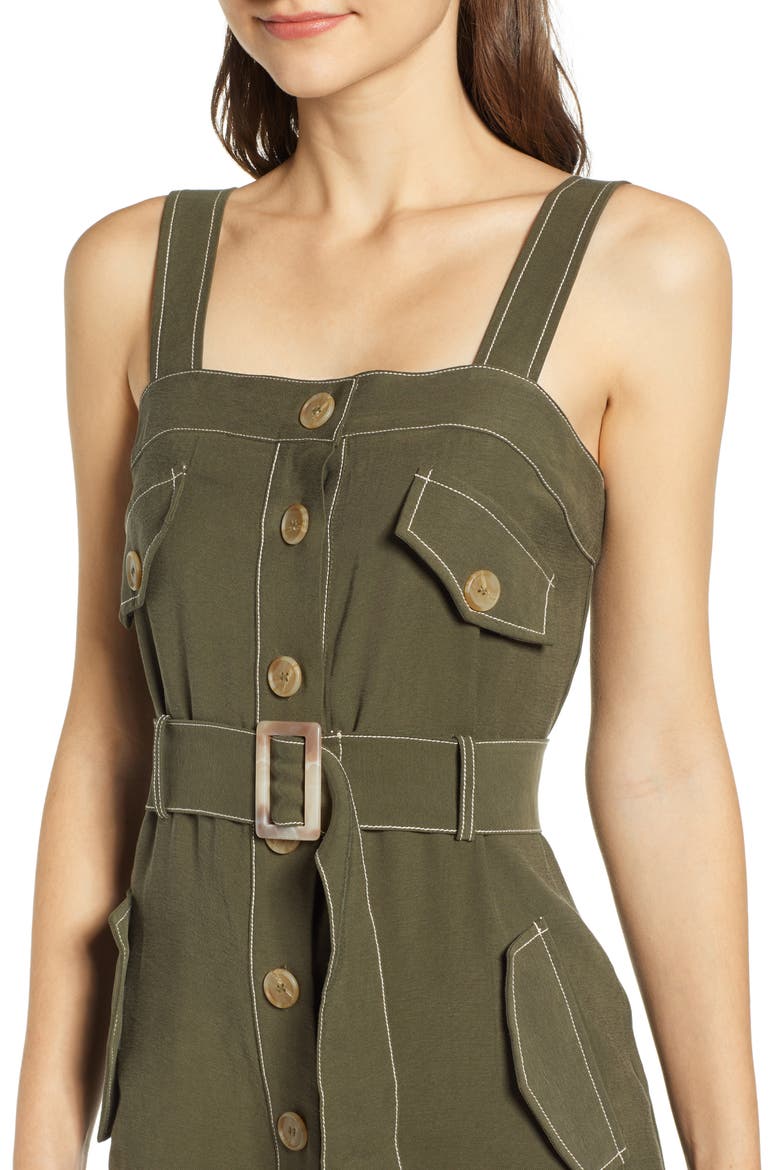 Chriselle Lim Sandrine Safari Dress, Alternate, color, JUNIPER OLIVE
