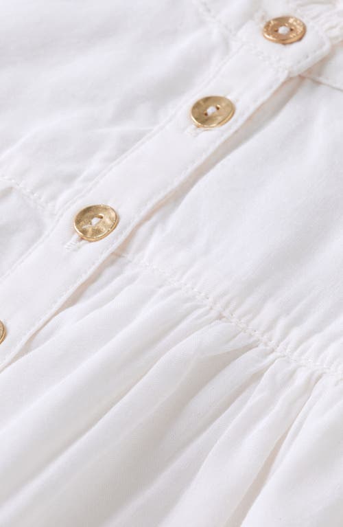 Scotch & Soda Kids' Ruffle Cotton Blend Top In White