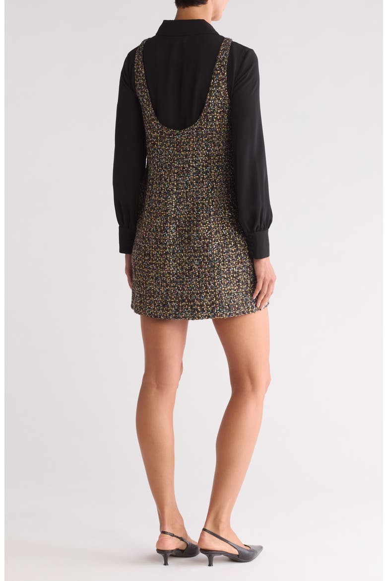 Florianna Confetti Tweed Long Sleeve Dress, Alternate, color, BLACK MULTI