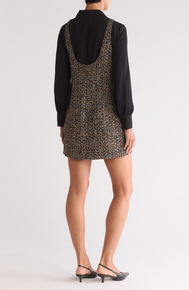 Cinq à Sept Florianna Confetti Tweed Long Sleeve Dress, Alternate, color, Black Multi