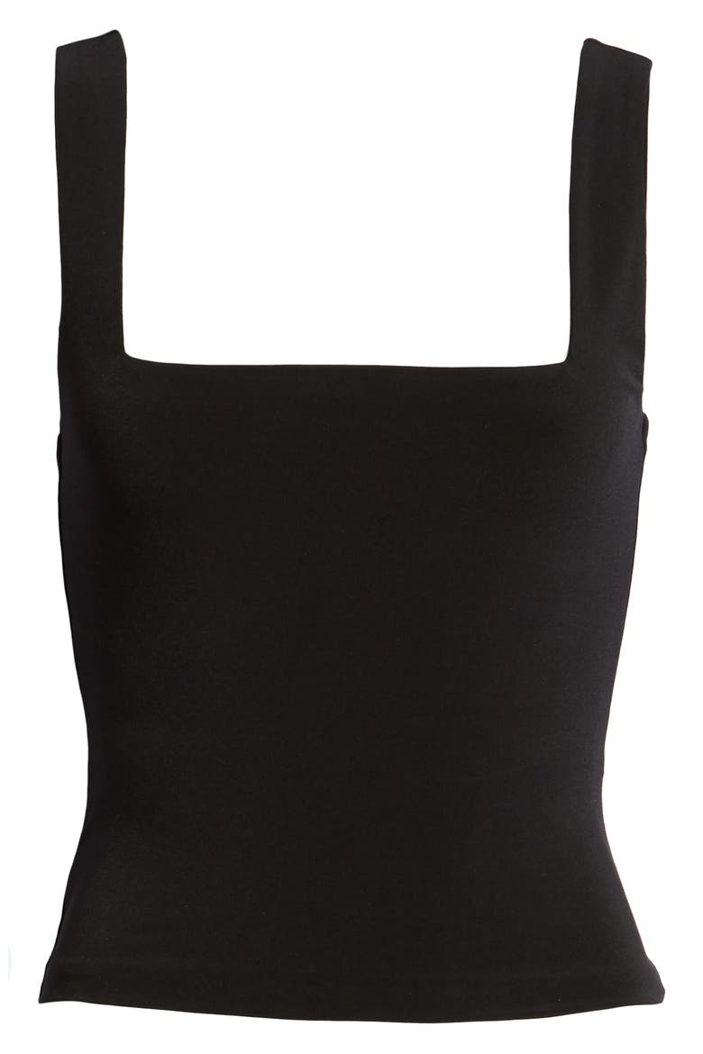 Square Neck Crop Tank, Alternate, color, BLACK