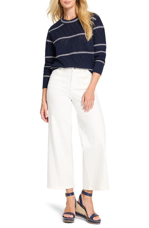 Nic + Zoe Nic+zoe Stripe Pointelle Stitch Sweater In Indigo Multi