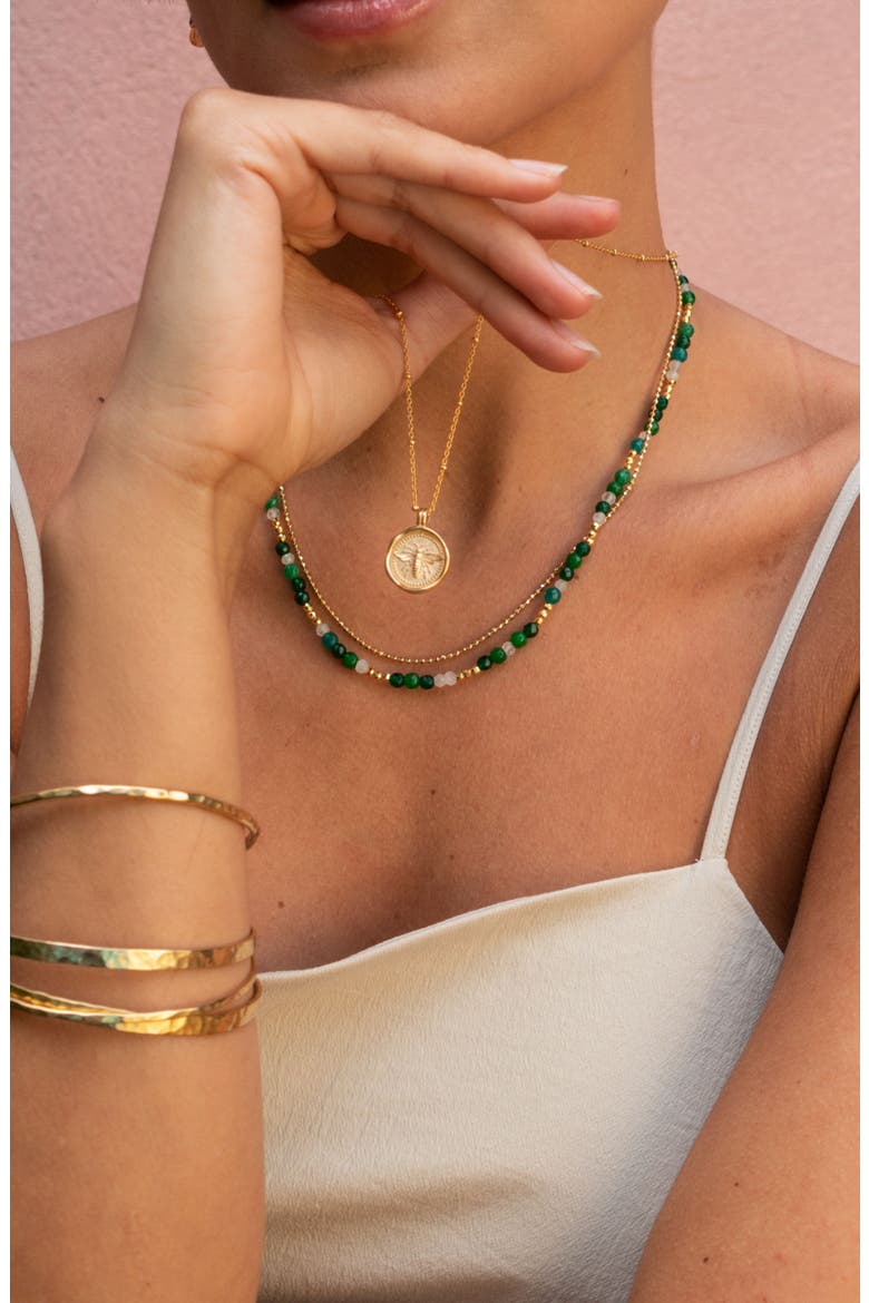 Queen Bee Talisman Necklace, Alternate, color, Yellow Gold Vermeil