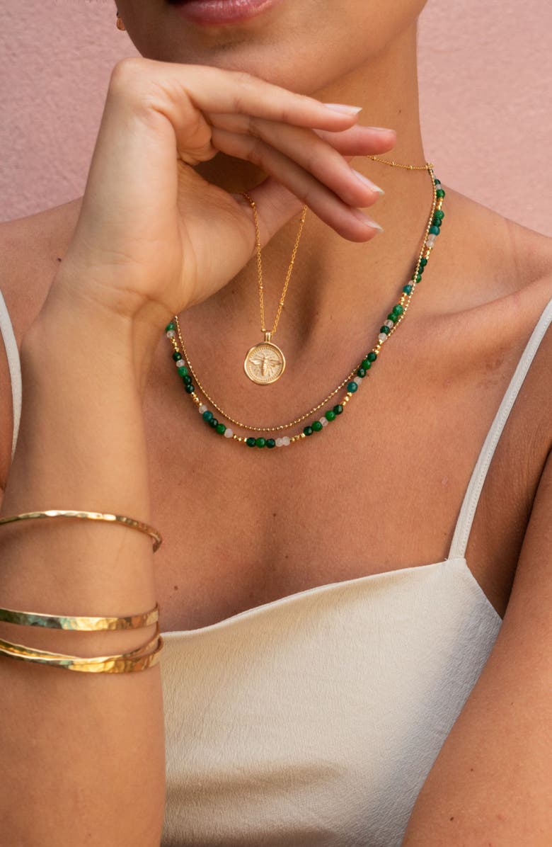 Dower & Hall Queen Bee Talisman Necklace, Alternate, color, Yellow Gold Vermeil