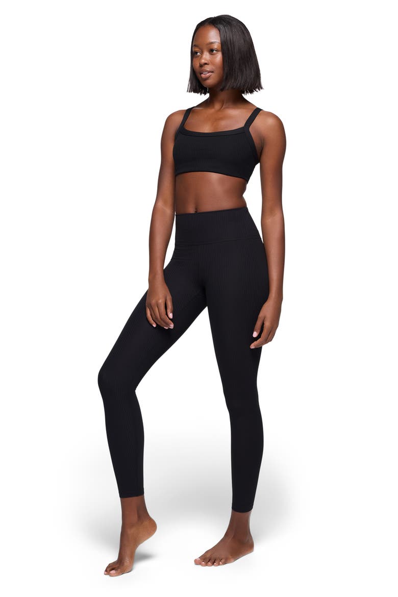Luxara Rib Sports Bra, Alternate, color, BLACK