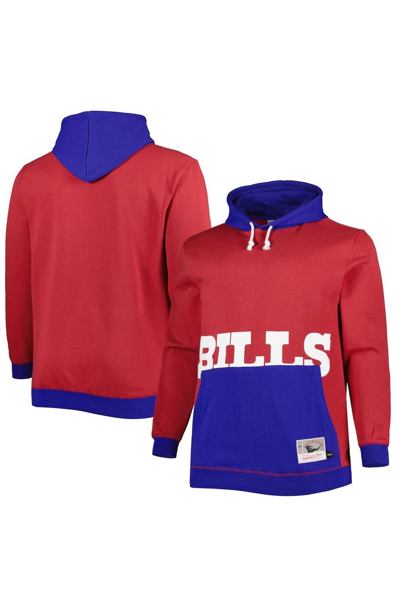 Mitchell & Ness Men's Mitchell & Ness Red/Royal Buffalo Bills Big & Tall Big Face Pullover Hoodie, Main, color, Red