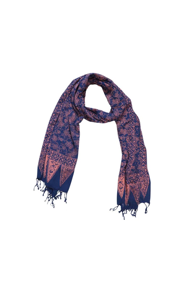 Kasih Co-op Hand Dyed Batik Scarf, Main, color, Mangosteen