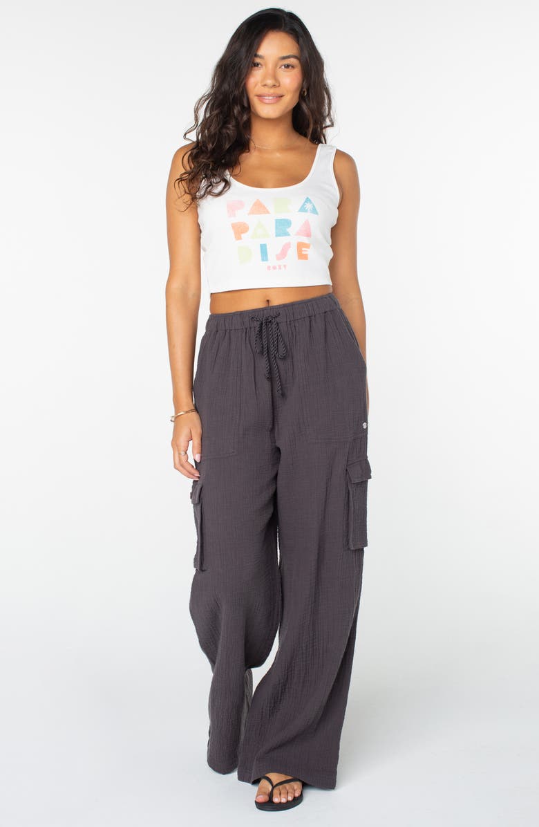 Roxy Precious Cargo Beach Cotton Gauze Pants, Alternate, color, 