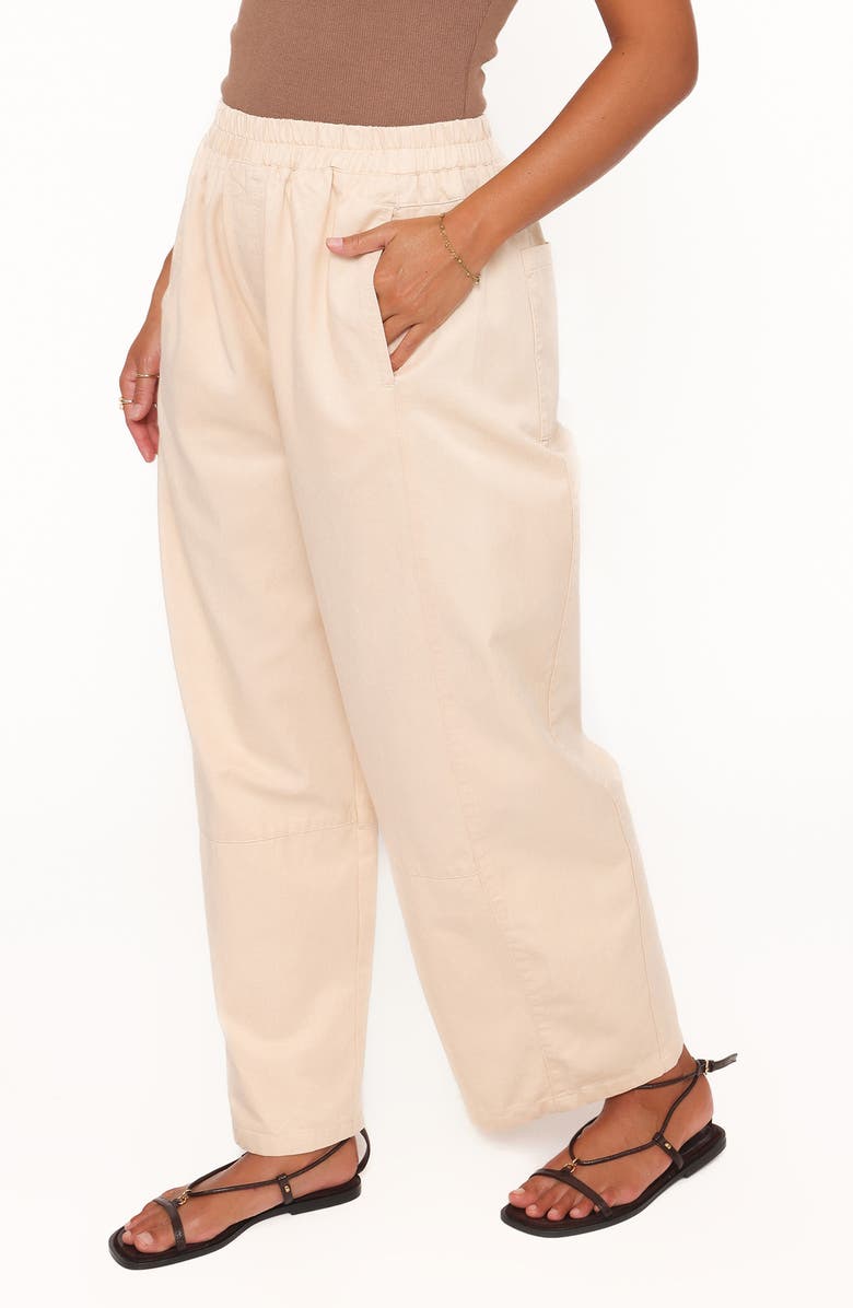 Petal & Pup Sasha Pull-On High Waist Barrel Pants, Alternate, color, Ecru