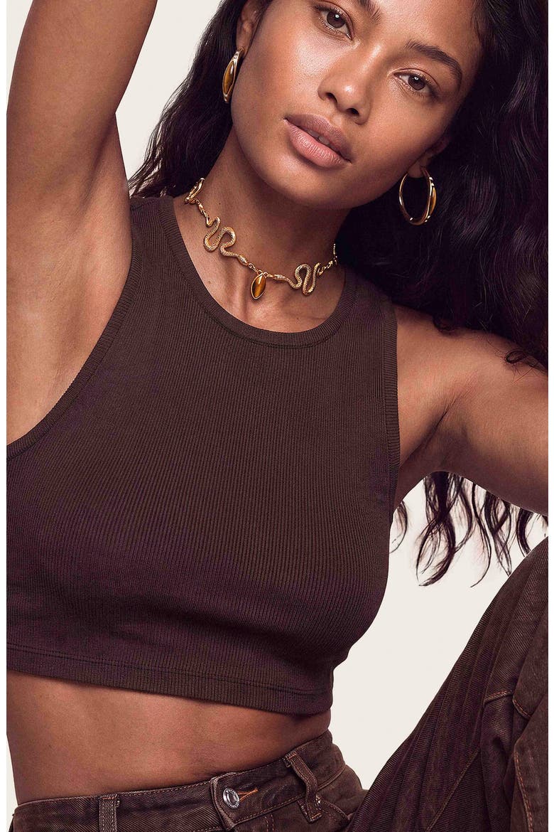 Serpentina Tiger's Eye Snake Choker Necklace, Alternate, color, TIGERS EYE