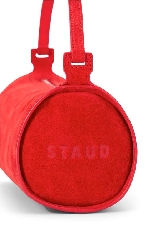 Staud Mini Taru Suede Shoulder Bag In Red Rose