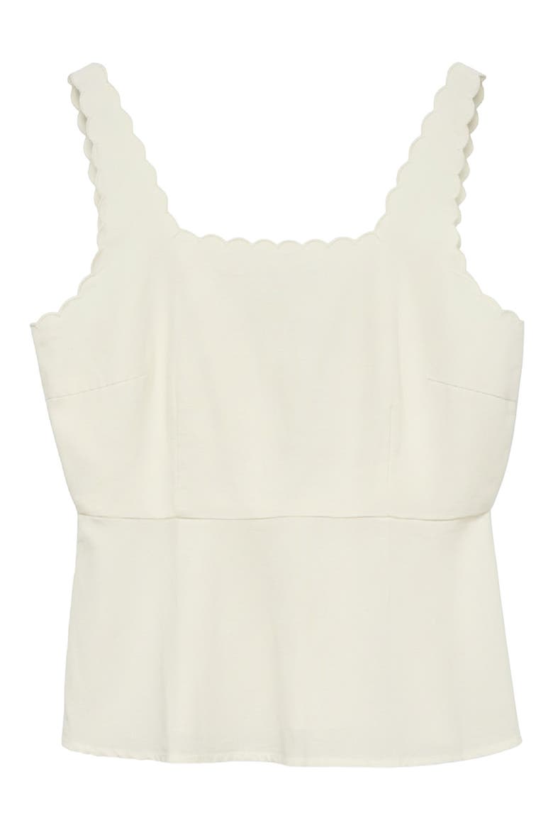 Julietta Scallop Trim Peplum Top, Alternate, color, SNOW WHITE