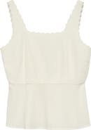 VERO MODA Julietta Scallop Trim Peplum Top