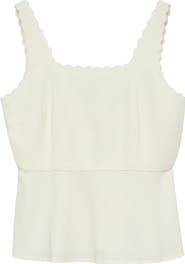 VERO MODA Julietta Scallop Trim Peplum Top