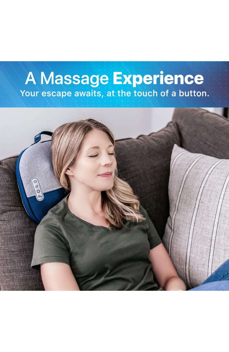 MIKO Kumo Back Massage Pillow with Heat, Alternate, color, Blue/Grey