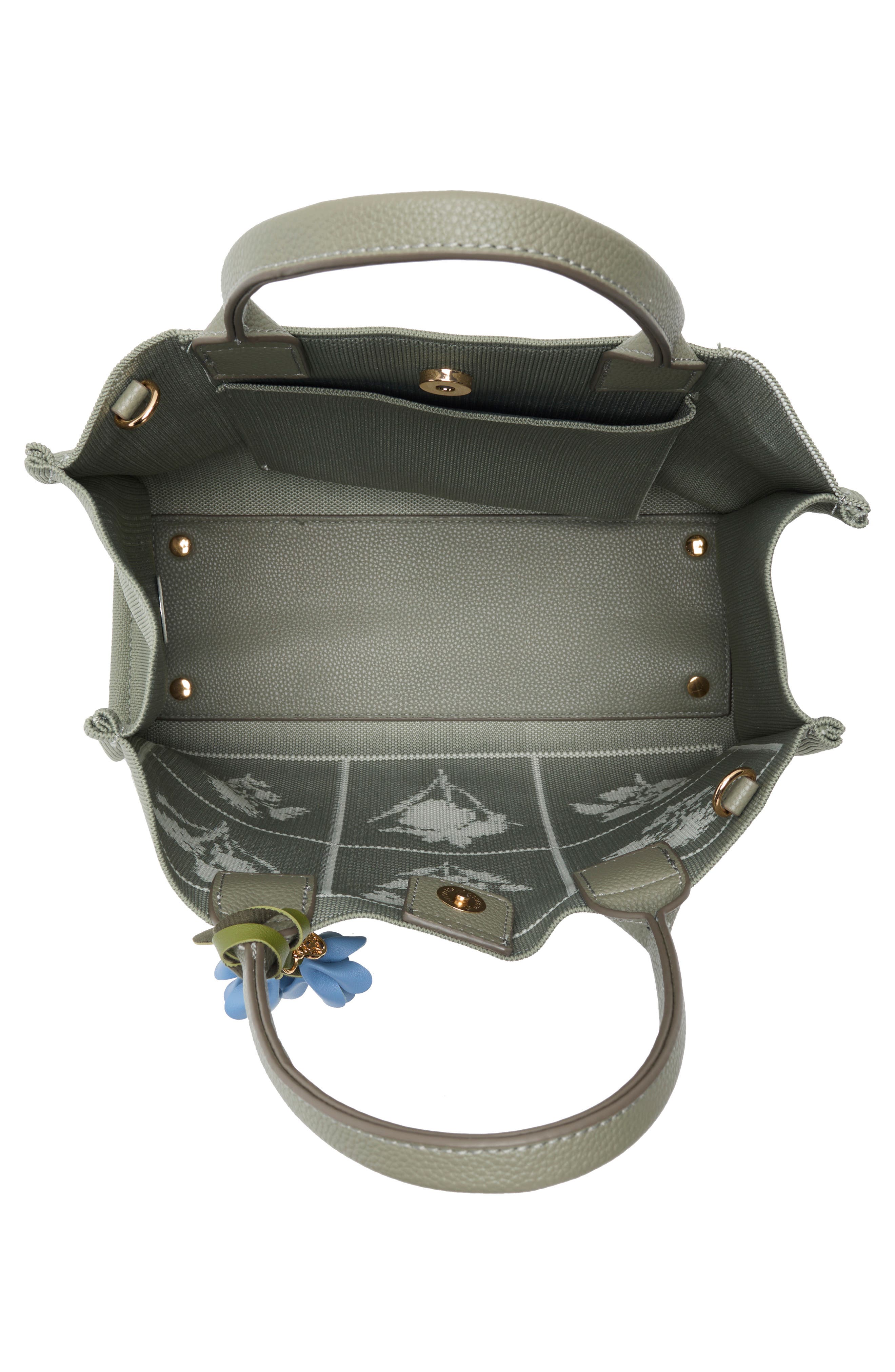 Nanette Lepore Floral Knit Square Satchel, Alternate, color, Dusky Pine Floral Knit