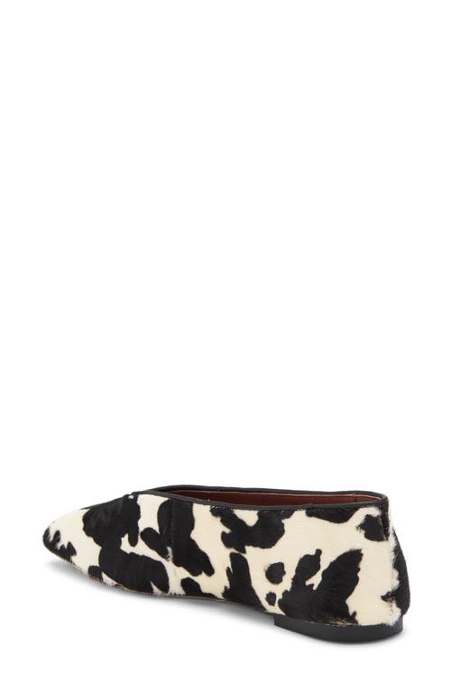 Tony Bianco Bayley Genuine Calf Hair Ballet Flat In Black/white Pony