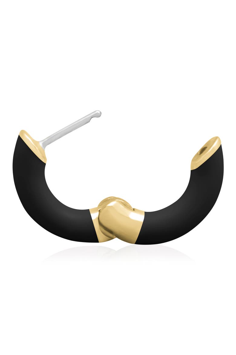 Tubular Enamel Hoop Earrings, Alternate, color, BLACK