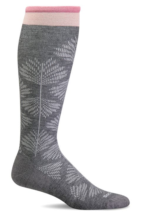 Full Floral Wide Calf Compression Socks