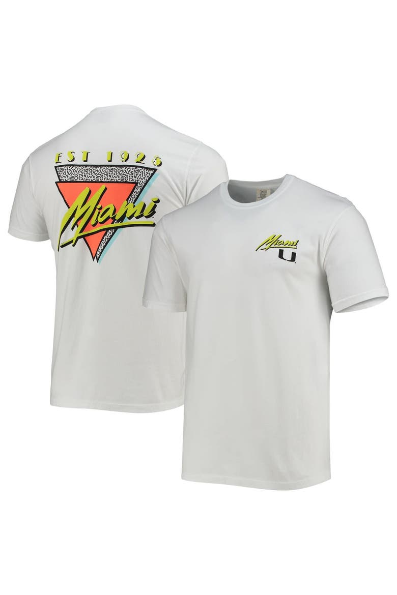 Men's White Miami Hurricanes Miami Vice Est. Comfort Color T-Shirt, Main, color, White
