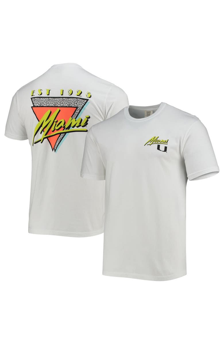 IMAGE ONE Men's White Miami Hurricanes Miami Vice Est. Comfort Color T-Shirt, Main, color, White