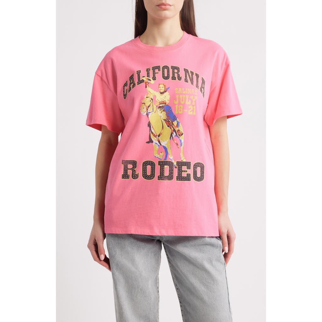 Shop Vinyl Icons California Rodeo Embellished Graphic T-shirt In Rose