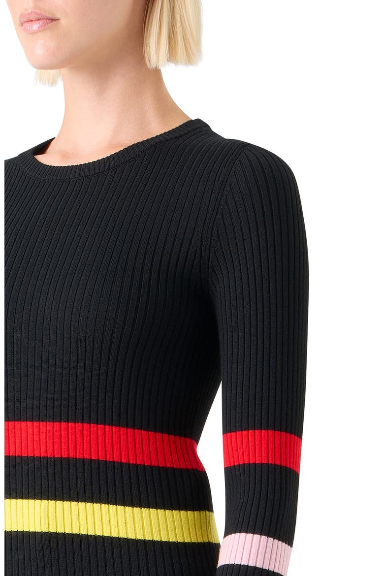 Stripe Virgin Wool Rib Sweater, Alternate, color, BLACK-MULTICOLOR