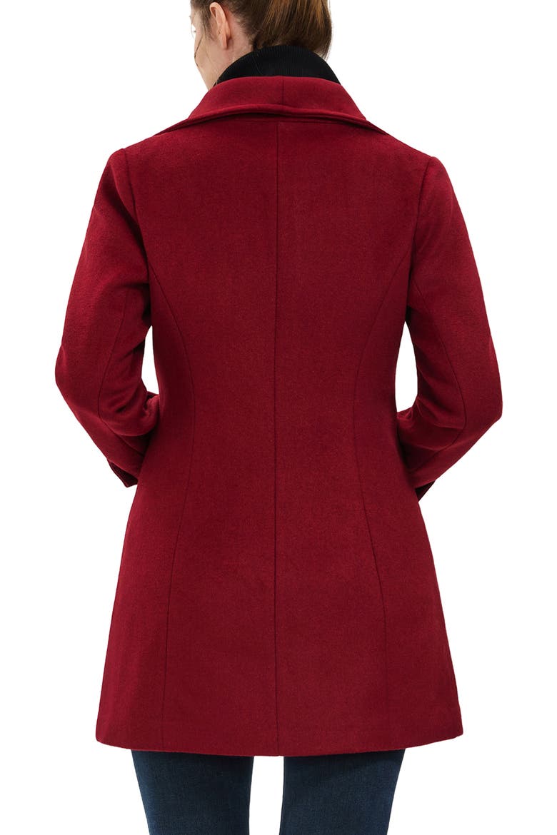 Women's Kinsley Wool Blend Zip Front Walking Coat, Alternate, color, Wine