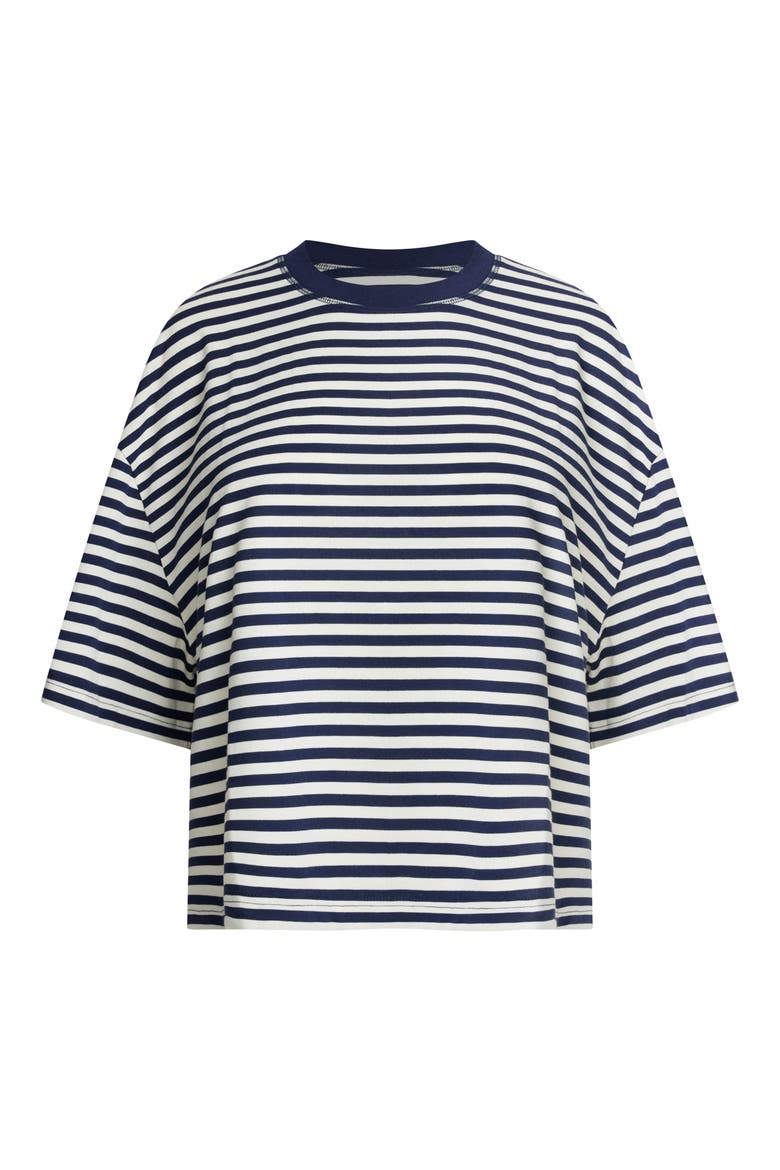 Bloom Stripe T-Shirt, Alternate, color, WHITE NAVY STRIPE