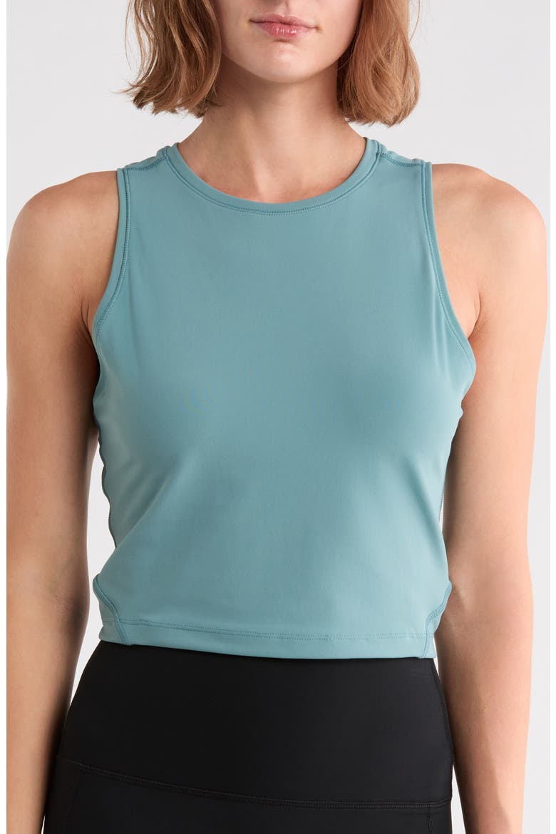 Kyra Nude Tech High Neck Tank, Main, color, SILVER FERN