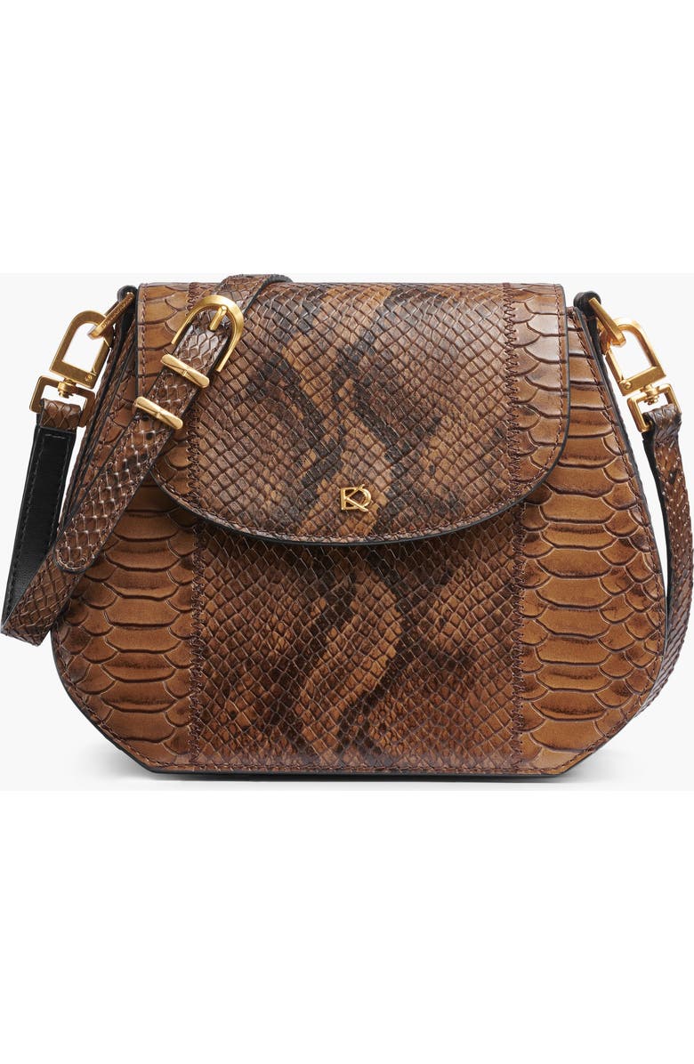 Donna Karan New York Bellerose Flap Python Crossbody, Main, color,