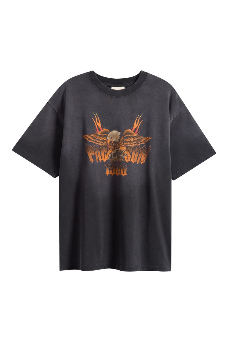 Eagle Skull Cotton Graphic T-Shirt, Alternate, color, BLACK