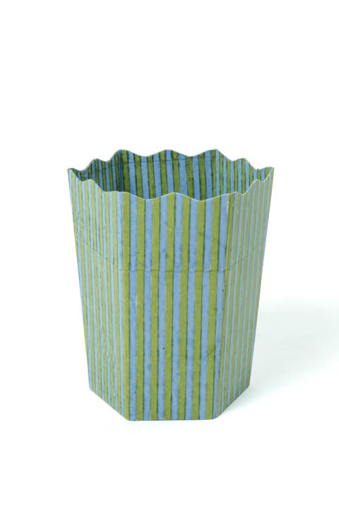Blockprint Scallop Waste Bin / Storage Bin