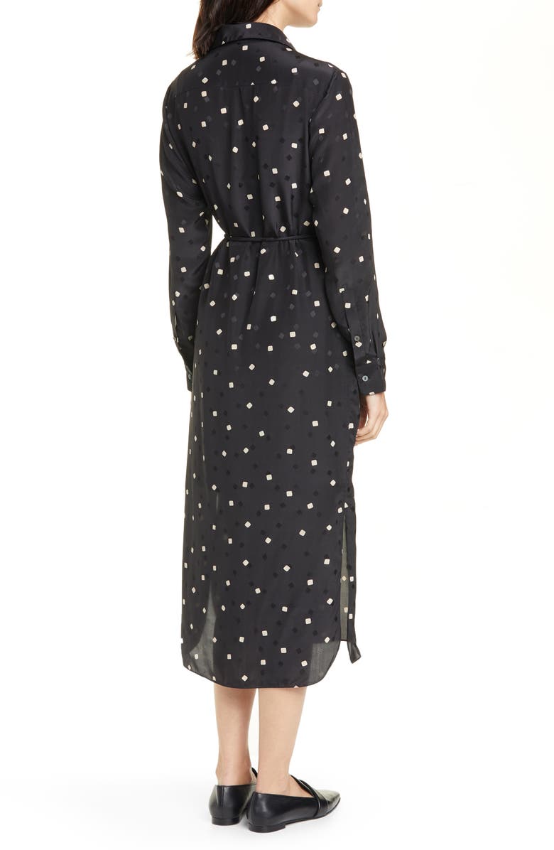 Theory Belted Silk Shirtdress, Alternate, color, 